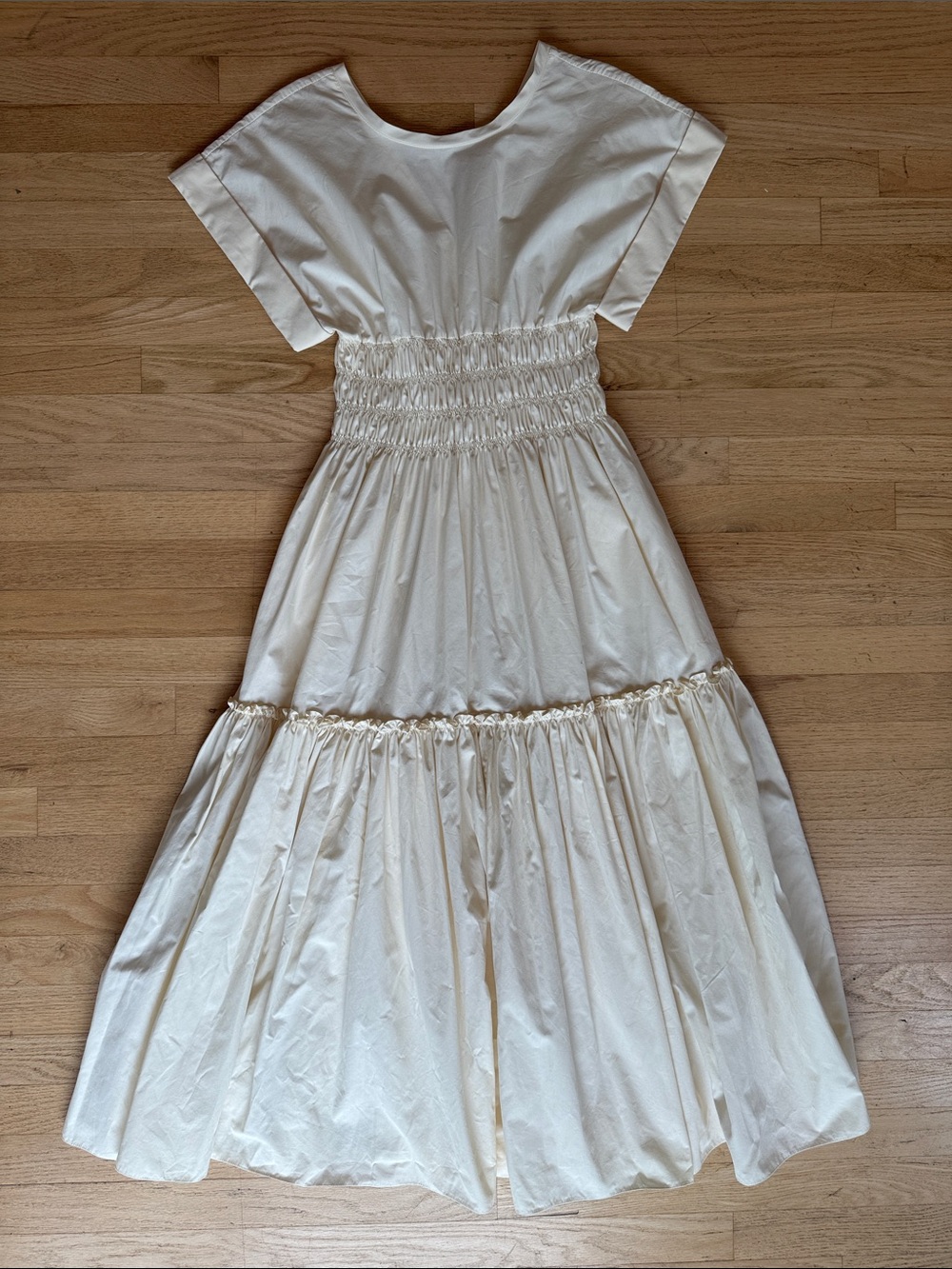 EUC: THREE GRACES Blanche Dress, Cotton Poplin - Ecru, sz Medium - Picture 3 of 9